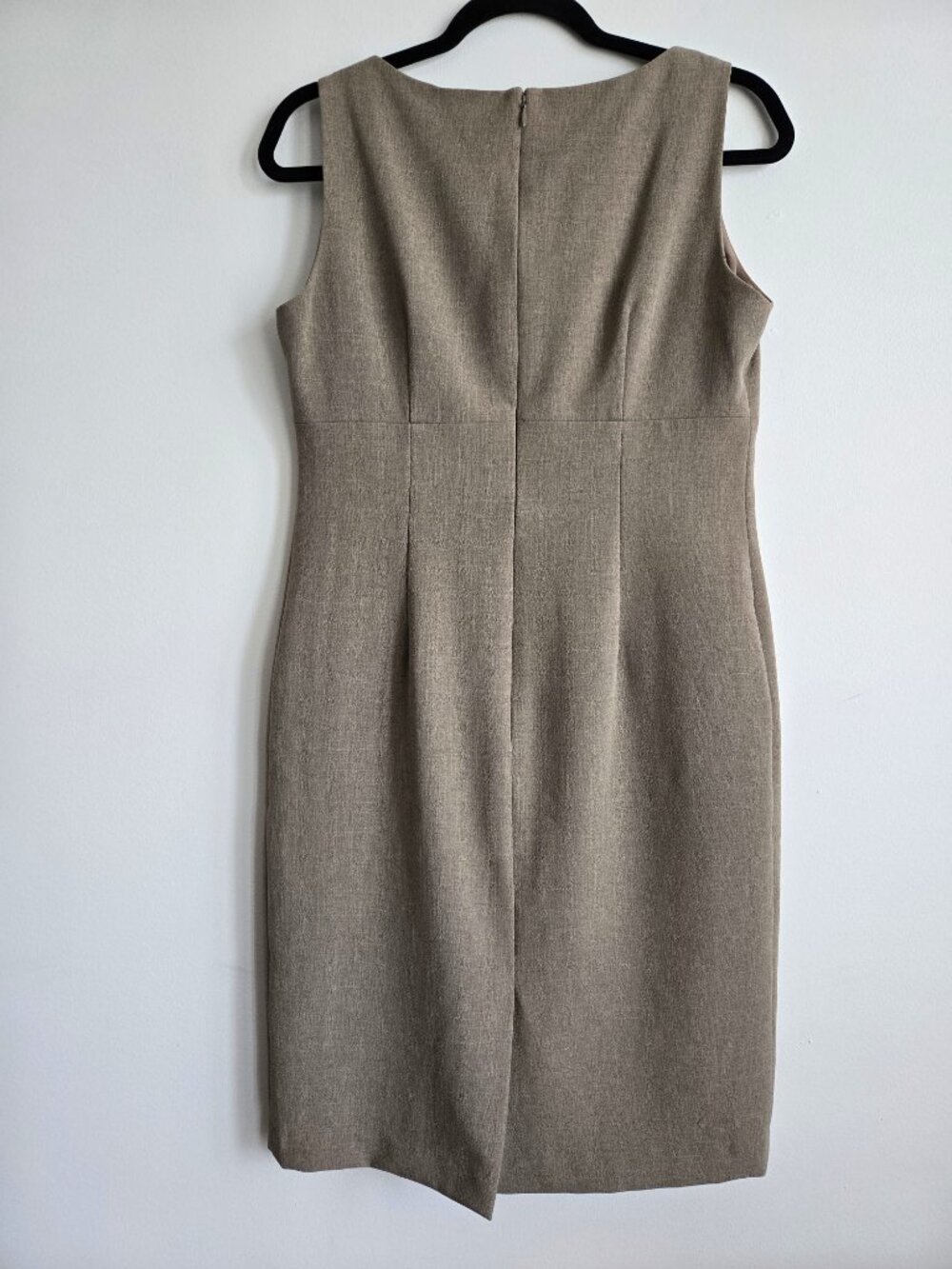 Kasper Taupe Sleeveless Sheath Dress | Size 6 - Picture 3 of 8